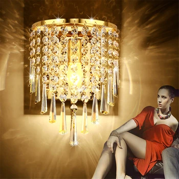 Moderné Umenie Vysoký Stupeň Crystal E14 Nástenné Svietidlo Pre Domáce Spálne, Obývacia Izba Dekorácie Interiérové LED Osvetlenie Európskej Luxusný Štýl