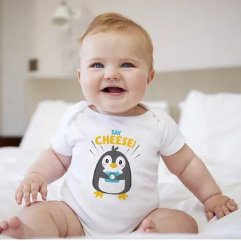 Povedať, Syr Roztomilý Zvierat Penguin Kombinézach Pre Novorodenca Cartoon Módne Funny Baby Dievča, Chlapec Oblečenie Romper Lete Dieťa Onesies