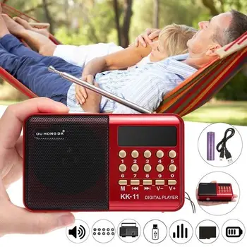 K11 FM Rádio Prenosný Mini Digital Reproduktor Prenosné Dobíjacie Rádio Teleskopická Anténa Prijímača USB TF MP3 Prehrávač Hudby