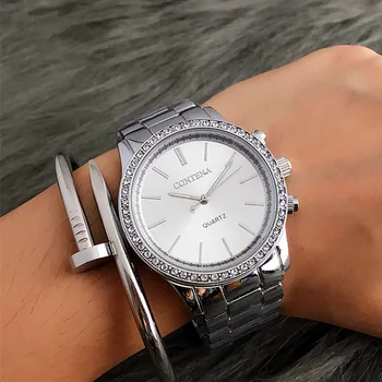 Nový Luxusný Quartz Hodinky Dámske Šaty Hodinky Módnej Značky Kovový Náramok z Nerezovej Ocele Náramkové hodinky Pre Ženy