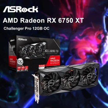 ASROCK Nové AMD Radeon RX 6750 XT RX6750XT Grafické Karty Herné 12 GB OC 192-bit 18 gb / S, 7nm grafických Kariet AMD GPU placa de video