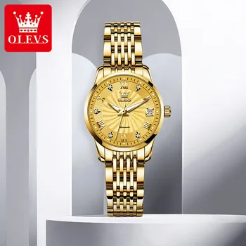 OLEVS Zlato Automatické Hodinky Luxusné Ženy Hodinky 3ATM Nepremokavé Módne Dámy Mechanické Náramkové hodinky Pre Ženy Relogio Feminino