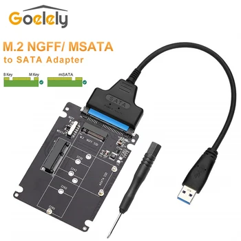 Goelely M. 2 NGFF na SATA rozhraním mSATA na SATA Adaptér, Externý USB 3.0 22 Kolíky SATA SSD Converter Adaptér 2-v-1 B Tlačidlo M kľúč Stúpačky Karty
