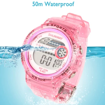 UTHAI CE28 Deti Športové Digitálne Hodinky Vodotesné 50m plavecký hodiny pre Dievčatá chlapec JELLY LED Svietiace Elektronických pre Deti roku 2020