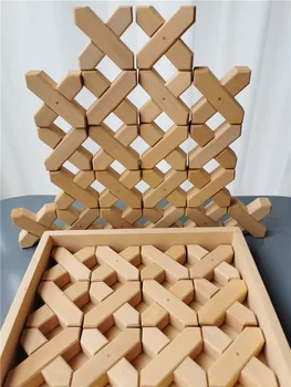 Deti Veľké Buidling Dreva X-tvary Blokov Unpaint Lipa Kladenie Tehál Tvorivé Montessori Hračky Darček k Narodeninám