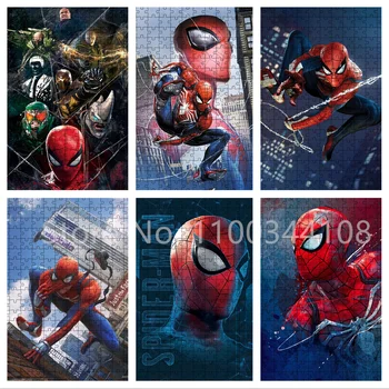 Marvel Avengers Superhrdina Spiderman Skladačka Puzzle Disney Kreslené 300/500/1000 Kúsky Puzzle pre Dospelých, Deti, Vzdelávacie Hračky