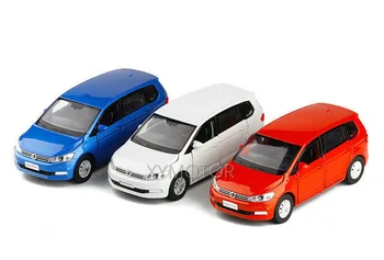 1:32 Jackiekim Pre VW Volkswagen Touran Diecast Model AUTA Mpv Van Hračky pre deti, Darčeky, Zvuk, svetlo, Vytiahnuť späť Modrá/Biela/Oranžová