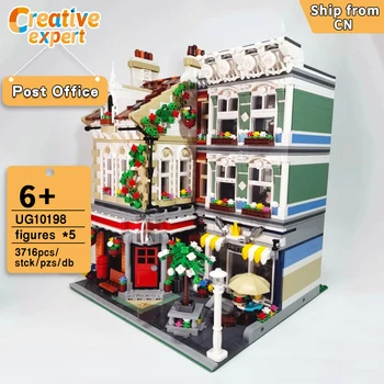 Creative Expert MOC Tehlový Štvorec Post Office Street View Tehla Modulárny Domu Model stavebným Hračky, Darčeky UG10198 Kráľovná Bar