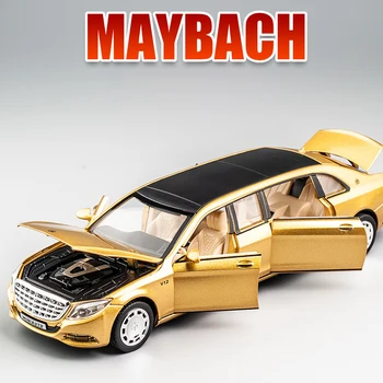 1:24 autíčka Maybach S650 Extended edition Kovové Hračky Zliatiny Auto Diecasts & Hračky Model Auta, svetlo, zvuk, Hračky Pre Deti,