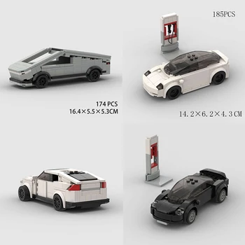 Odborné Technické MOC Teslaed Model3 X a Cybertruck stavebným Elektrické Vozidlo Model Auta Tehly Hračky Najlepší Darček