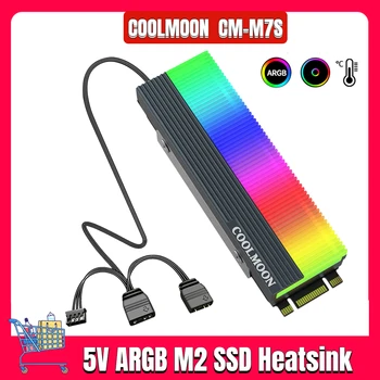 COOLMOON CM-M7S 5V ARGB M2 SSD Chladič Cooler Vesta M. 2 2280 ssd Pevný Disk Tepelnej Podložky Radiátor Odvod Tepla Pad
