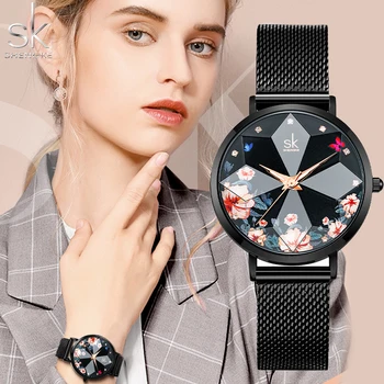 Shengke Originálny Dizajn Hodinky pre Ženy Nehrdzavejúcej Ocele Žena Hodinky Quartz náramkové hodinky Luxusný Kozmetický Darček Felogio Feminino