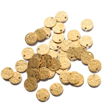 40Pcs Mosadz Tĺkol Textúrou Kolo Charms Razba Kruh, Pečiatkovanie Disk Mince Značky Prívesky Pre Diy Náramok Šperky Robiť