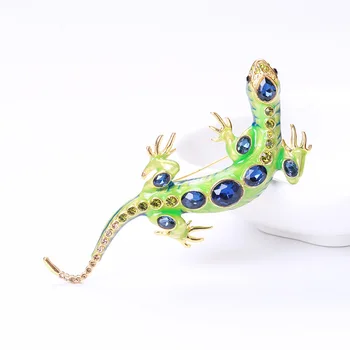 Dmari Ženy Brošňa Smalt Kolíky Veľké Drahokamu Komodo Dragon Lizard Geckos Zvierat Odznak Luxusné Šperky Príslušenstvo Pre Ženy
