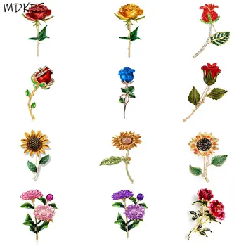 Vynikajúce a Módne Slnečnice Ruže Kvet Závod Série Brošňa ženské Odevné Doplnky