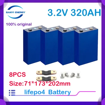 8PCS 3.2 V 320Ah LiFePO4 batérie článková Lítium-železo-fosfát hlboké cykly pre Diy 12V 24V 36V 48V slnečnej energie UPS power