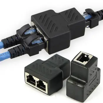 1 Na 2 Spôsoby, ako RJ45 LAN Ethernet Sieťový Kábel Žena Splitter Konektor&Adapter 2KS/VEĽA