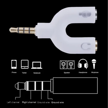 Adaptér Splitter 3.5 mm Stereo Audio Jack pre Slúchadlá, 2 Spôsob Jack pre Slúchadlá Splitter Slúchadlá Konektor Converter U Typu 2022