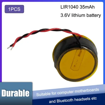 1PCS LIR1040 s drôtom Nabíjateľné Lítiové Batérie 3.6 V, 35mAh Pre TWS Bluetooth Headset