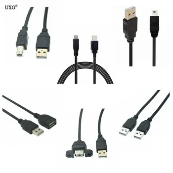USB 2.0 kábel 25 cm 0,5 M 1M 1,5 M 2M 3M 5M USB 2.0 Mužov a Žien /Micro usb/Mini USB/USB-B