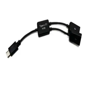 Micro USB / Typ C Do 2 OTG Dual Port HUB Kábel Y Splitter Micro-USB Typ-C Adaptér Converter pre Tablet Android Myši, Klávesnice