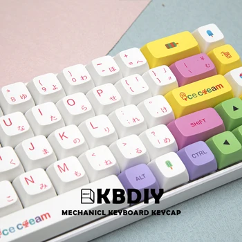 KBDiy 137 Tlačidiel/Nastavte Ice Cream PBT Japonský Keycaps XDA Profil MX Prepínač FARBIVO-SUB Keycap pre DIY Mechanical Gaming Keyboard Vlastné