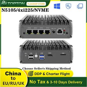Topton bez ventilátora Mini PC 2,5 G Mäkkého Router 4 Intel i225-V B3 2500M LAN Celeron N5105 pfSense Firewall Zariadenie OPNsense Proxmox