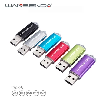 Wansenda Jednotky Usb Flash, 4 GB 8 GB 16 GB 32 GB, 64 GB 128G 256 GB vysoká kvalita mini kovové Pero Disku pôvodného Pendrives U Stick