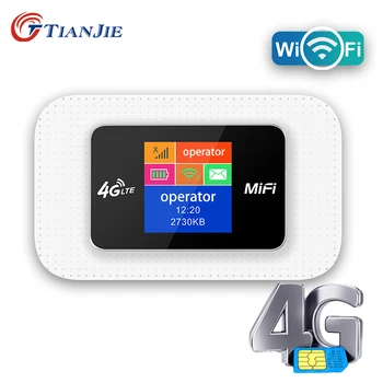 TIANJIE 4G SIM Karty WIFI Router Mobile Wi-Fi, LTE 100Mbps Travel Partner Bezdrôtový Vrecku Networt Hotspot Širokopásmové pripojenie 3G Modem Mifi