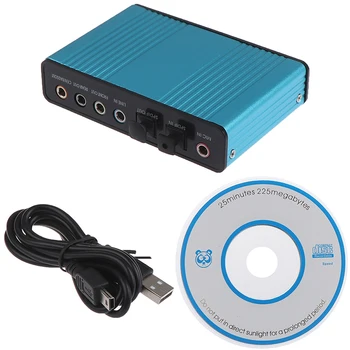 Hot predaj USB Zvuková Karta 6 Kanálov 5.1 Optické Externé Zvukové Karty Converter pre Notebook Ploche CM6026 čipy