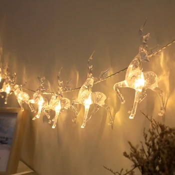 Vianoce Jeleň LED Rozprávkových Svetiel USB/Batérie Powered Vianočné Girlandy LED Reťazec Svetlo 1,5 m 3 m Elk Sobov Nový Rok Dovolenku Dekor