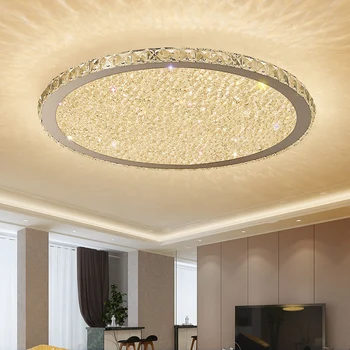 Moderné, krištáľové lustre Svetlá Domov Osvetlenie ledlamp Obývacia izba, Spálňa plafonnier Kolo led luster lampadari zariadenia