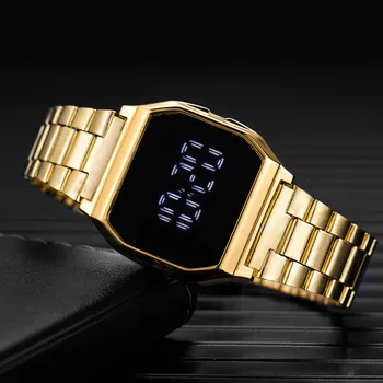 2022 Nové LED Hodinky pre Ženy, Digitálne Hodinky Dámy LED Hodinky z Nerezovej Ocele Top Značky Luxusné Náramkové hodinky Elektronické Hodiny Saati