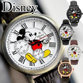 Disney Original Unisex Bežné Quartz Chronograf Hodinky Micky Mouse Cartoon Medené Oplechovanie Prípade Japonska Vyrobené Muži Ženy Hodiny