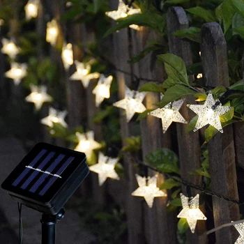 Solárne LED Star Opony Svetlá Rozprávky na Čítanie ozdobná šnúrka na uniforme pre Domáce Izba Strany Festival Dekorácie Nový Rok Vianočné Osvetlenie Reťazce