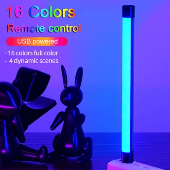 RGB Lampa Farebné Atmosféru Noc Ľahké Prenosné LED Vyplniť Svetla Fotografie Osvetlenie Stick USB Powered Selfie Lampa Live Krása