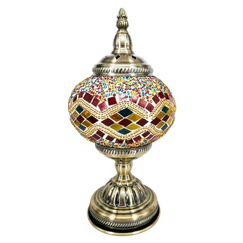 ER033 Klasickej tureckej Sklo Bar Tienidlo Romantický Mozaiky Rusko Saudská Retro vedenie reštaurácie Kaviareň Domáce Dekorácie LED stolná Lampa