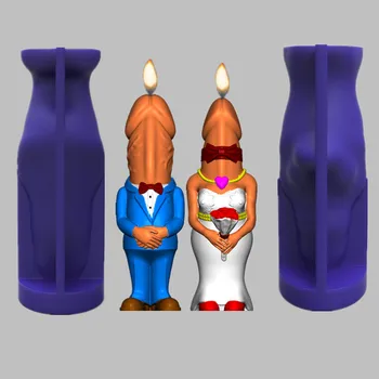 Pár Penis v Tvare 3D sviečka, Silikónové Formy na Mydlo Fondant Formy Narodeninovej Party Vtip Kuchyňa Accessories17332-333