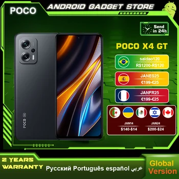 Globálne POCO X4 GT 5G Smartphone Dimensity 8100 8GB 128 GB/256 GB DynamicSwitch 144Hz Displej 64MP Fotoaparát 67W Poplatok Turbo