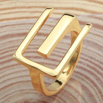 Punk Veľké Obdĺžnikové Široký Prstene pre Ženy, Prsty Zlatá Farba Trendy Výkaz Krúžok Nové Kúzla Módne Šperky