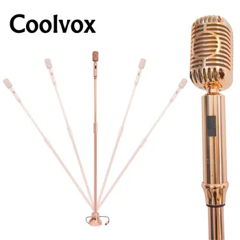 Coolvox 360 stupeň Swing Káblové Klasické Pokovovanie Vintage Mikrofón Retro mike s Integrovaný Hydraulický valec Stojan Z9