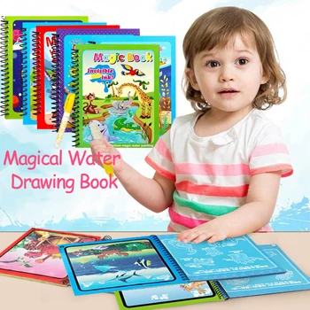 Deti kúzelná Kniha ReusableWater Maľovanky pre Deti Magic Kreslenie Hračka Montessori Hračky Doodle Skoro Vzdelávacie Hračky Darček
