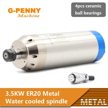 G-Penny kovoobrábacie Vretena 3.5 KW ER20 Vodou Chladený Vreteno Pól=4 800Hz používa pre Kovu, Medi, železa, z Nehrdzavejúcej Ocele, atď.