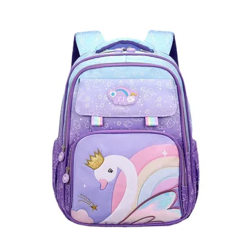Dievčatko Princezná Sladké Rainbow Labuť Veľkú Kapacitu Schoolbags Nové Deti Študent Roztomilý Kreslený Módne Batohy pre Cestovanie
