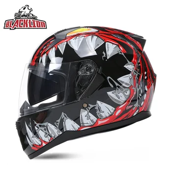 BODKA ECE Schválené BlackLion Dvojité Objektív terénne Motocyklové Prilby Vysokej Kvalite Full Face Prilby Bezpečnosti Motocross Závodné Casco