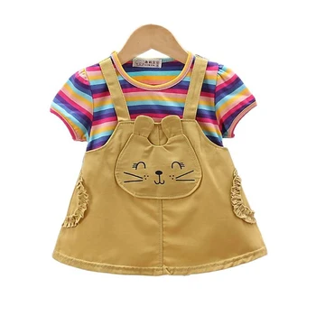 MUPLY Baby Girl Krátke Rukávy Šaty Batoľa Oblečenie 9 12 18 24 Mesiacov Mini Šaty Dieťa Letné Oblečenie Deti Strany Nosenie