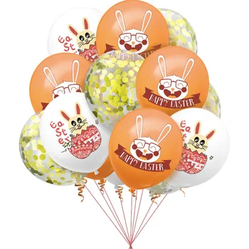 15pc 12inch veselú veľkú noc balón zmiešané konfety krst Veľkonočný zajačik balón, Veľkonočné Krst Strany narodeninovej párty dekorácie