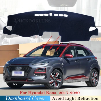Panel Kryt, Ochranná Podložka pre Hyundai Kona 2017 2018 2019 2020 Auto Príslušenstvo Prístrojovej Doske Slnečník Anti-UV Koberec Dashmat