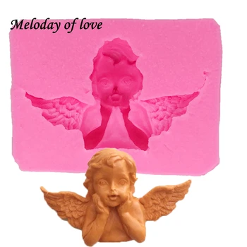 DIY cherub anjel formy chlapec dieťa Silikónové Formy Fondant Plesne cake zdobenie nástroje pre dieťa sprcha prospech darčeky T1288