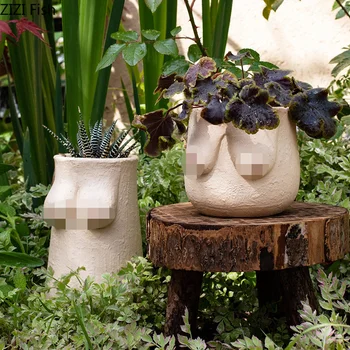 Tvorivosť Ľudskej Kvetináče Cementového Materiálu Chuť Nahé Ženy Abstrakt Ľudské Telo Kvetinové Vázy Záhradu, Nádvorie Dekorácie